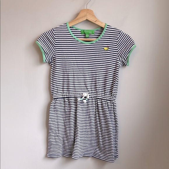 Masters Kids Girls' Striped T-Shirt Dress Navy/White SZ L 10-12 - Picture 1 of 5